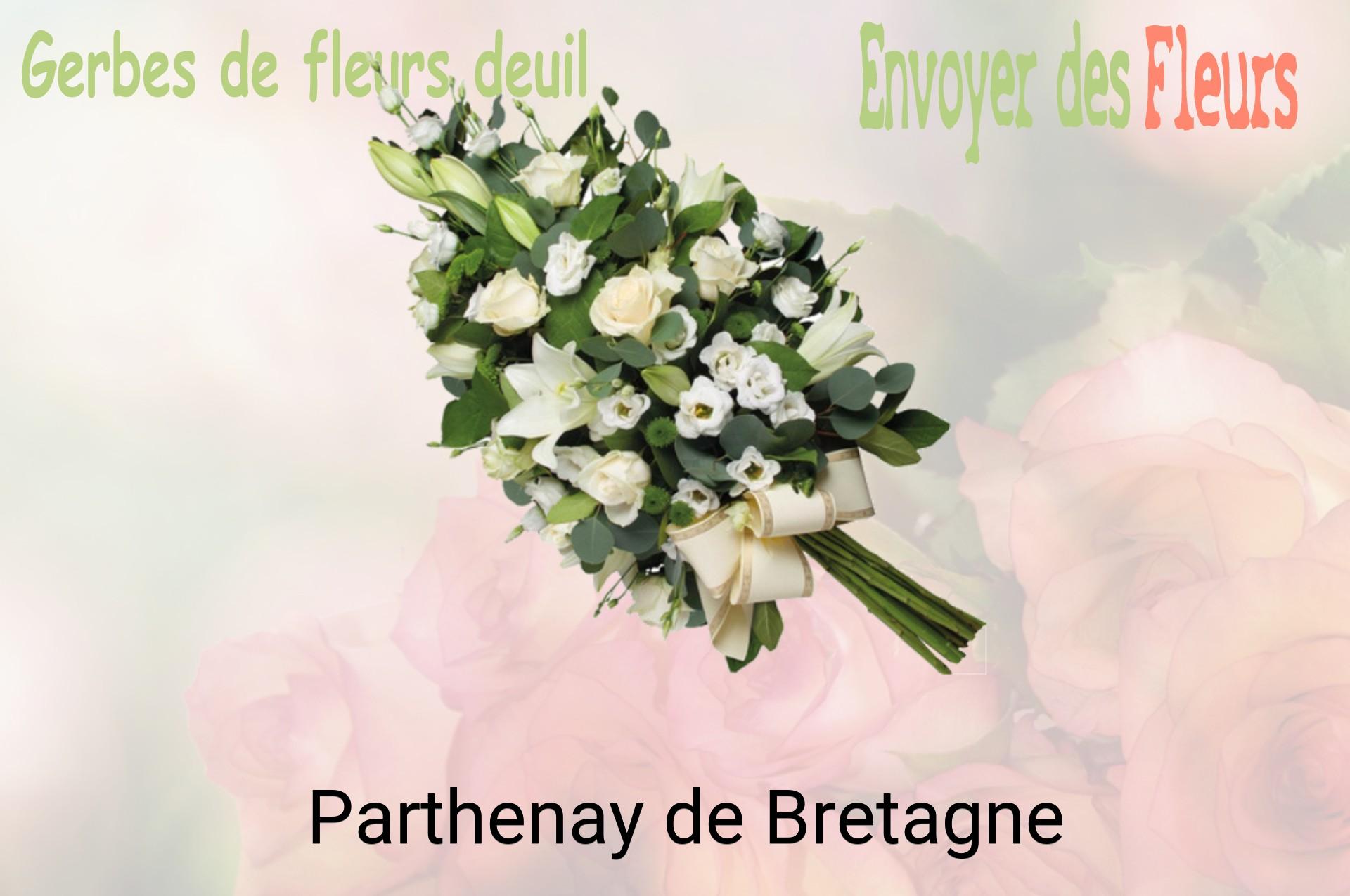 Gerbe de fleurs de deuil livrée à Parthenay-de-Bretagne